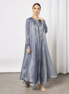 Double Layered Bisht With Lining Grey