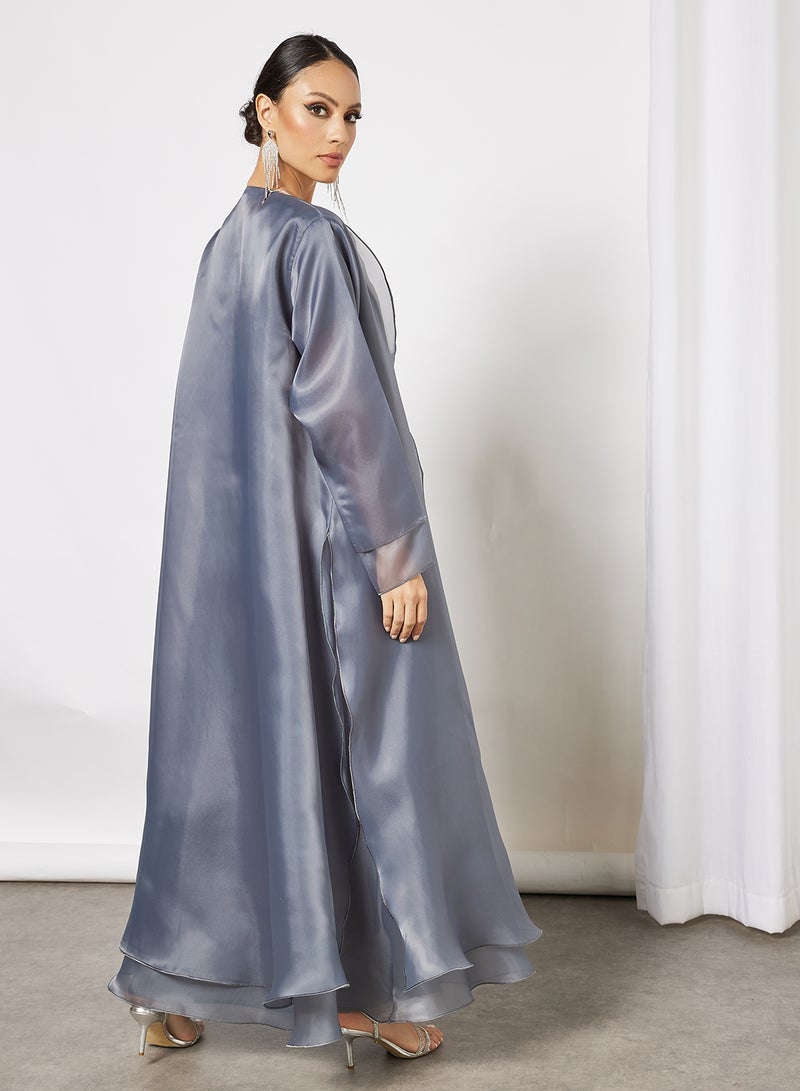 Bousni - Double Layered Bisht With Lining Grey - Image 1