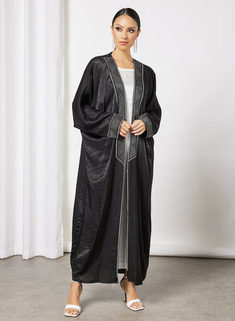 Embroidered Bisht With Inner Black - v1643004101/N52232038V_1