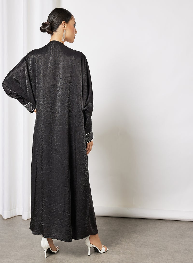 Embroidered Bisht With Inner Black - v1643004101/N52232038V_2