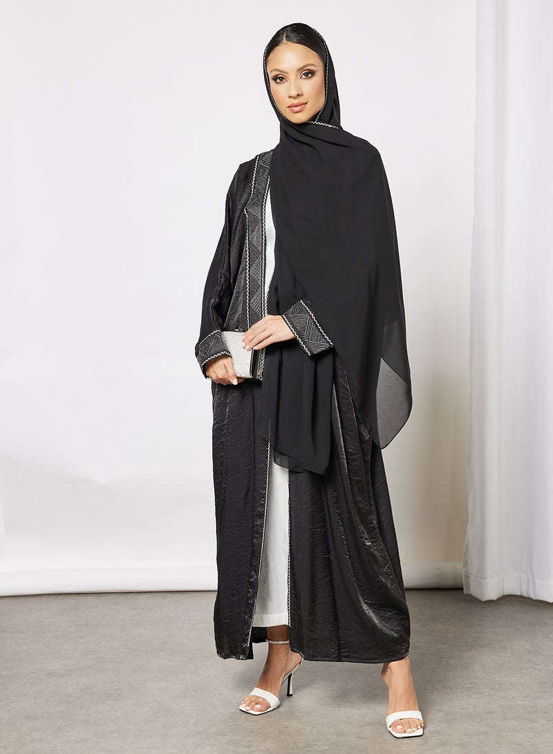 Embroidered Bisht With Inner Black - v1643004101/N52232038V_5