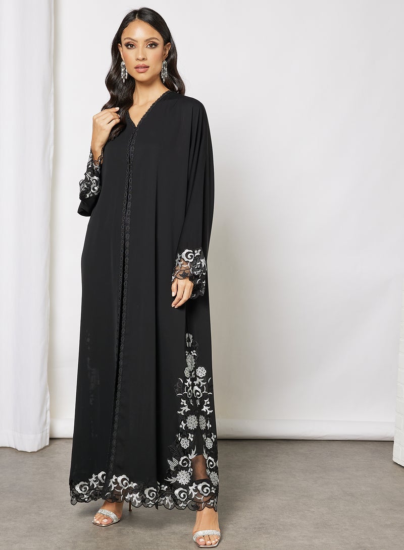 Bousni - Beads Embellished Abaya Black - Image 1
