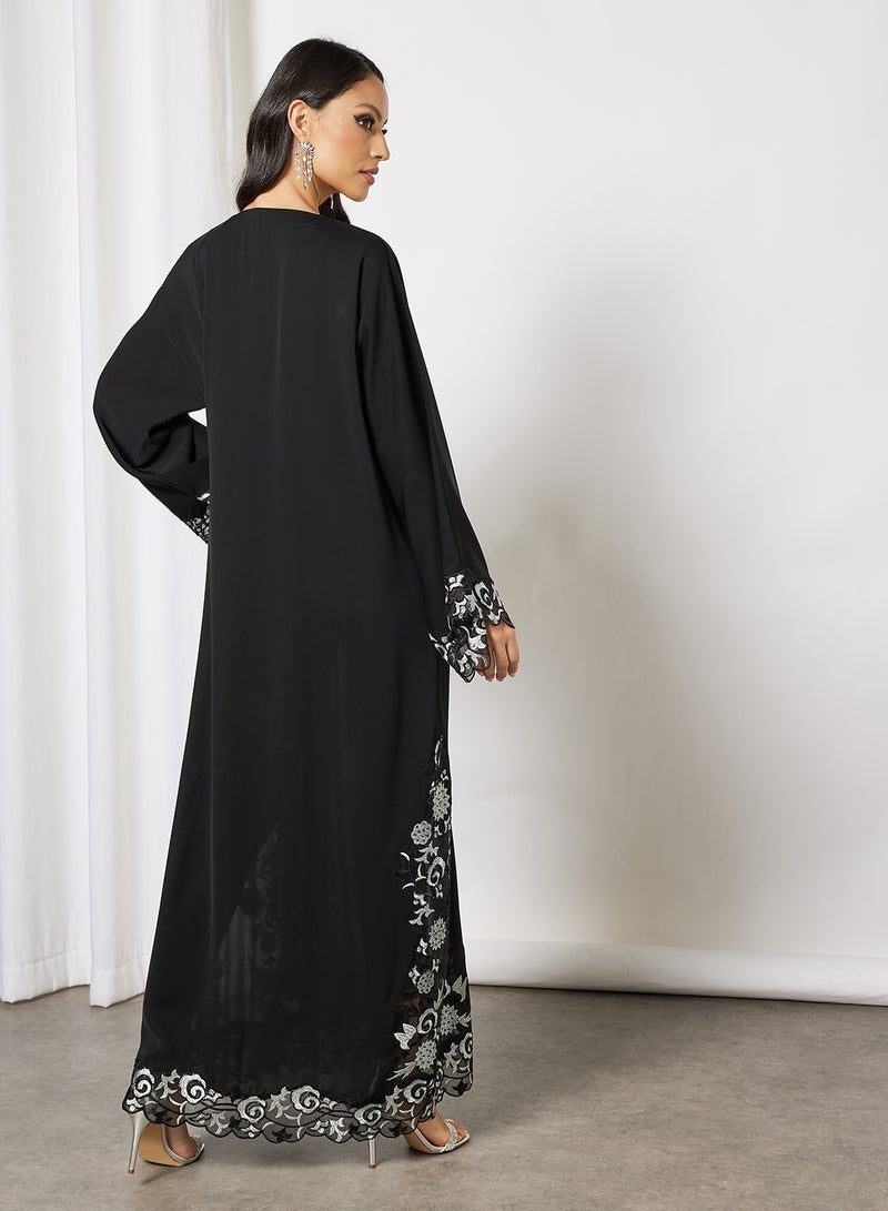 Bousni - Beads Embellished Abaya Black - Image 1