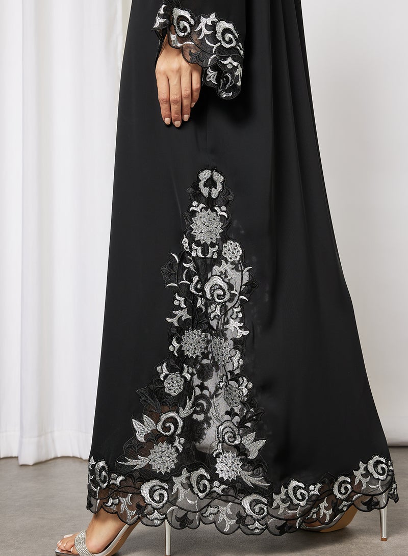 Bousni - Beads Embellished Abaya Black - Image 1