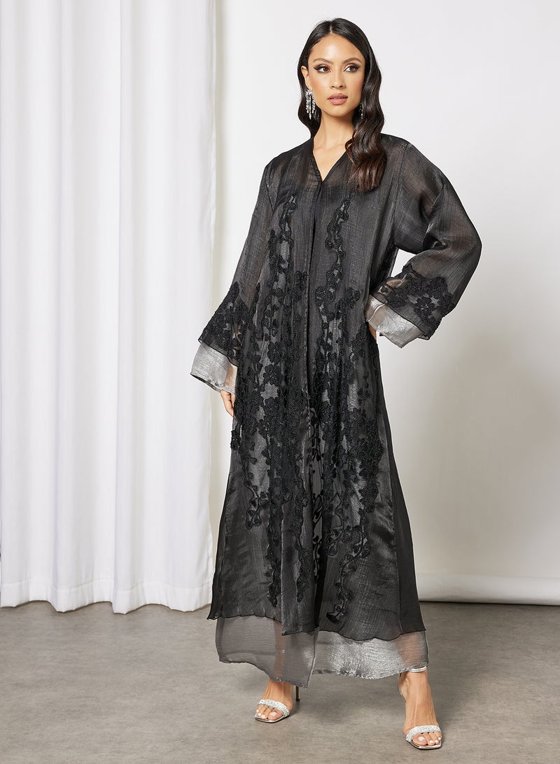 Bousni - Embellished Abaya Black - Image 1