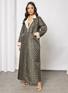 Jacquerd Printed Abaya Black