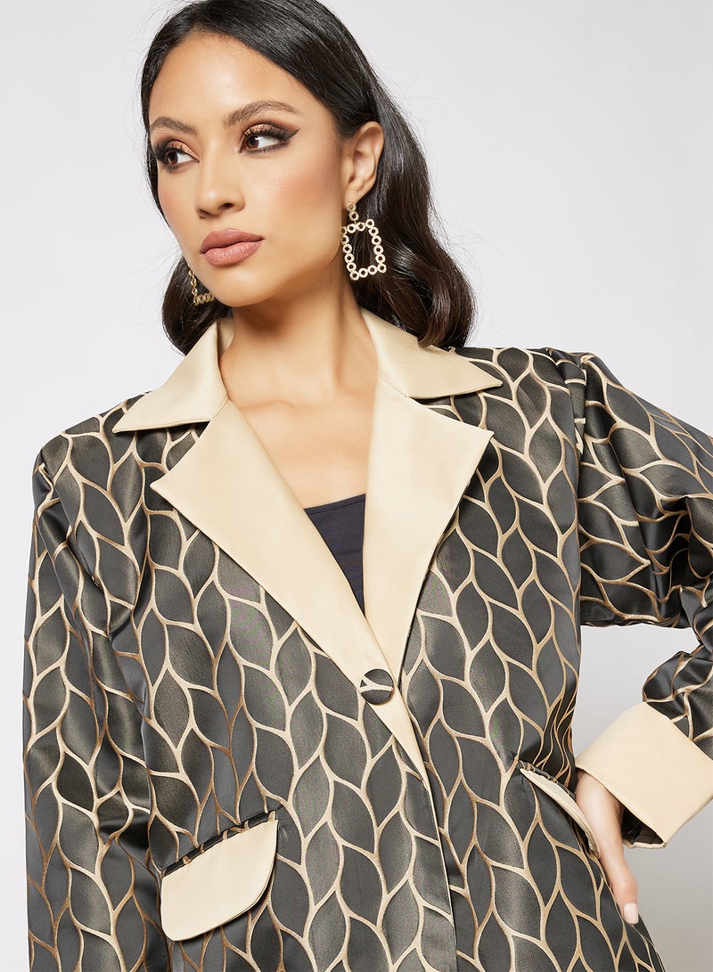 Bousni - Jacquerd Printed Abaya Black - Image 1