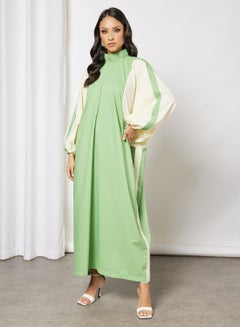Colourblock Relaxed Dress Green