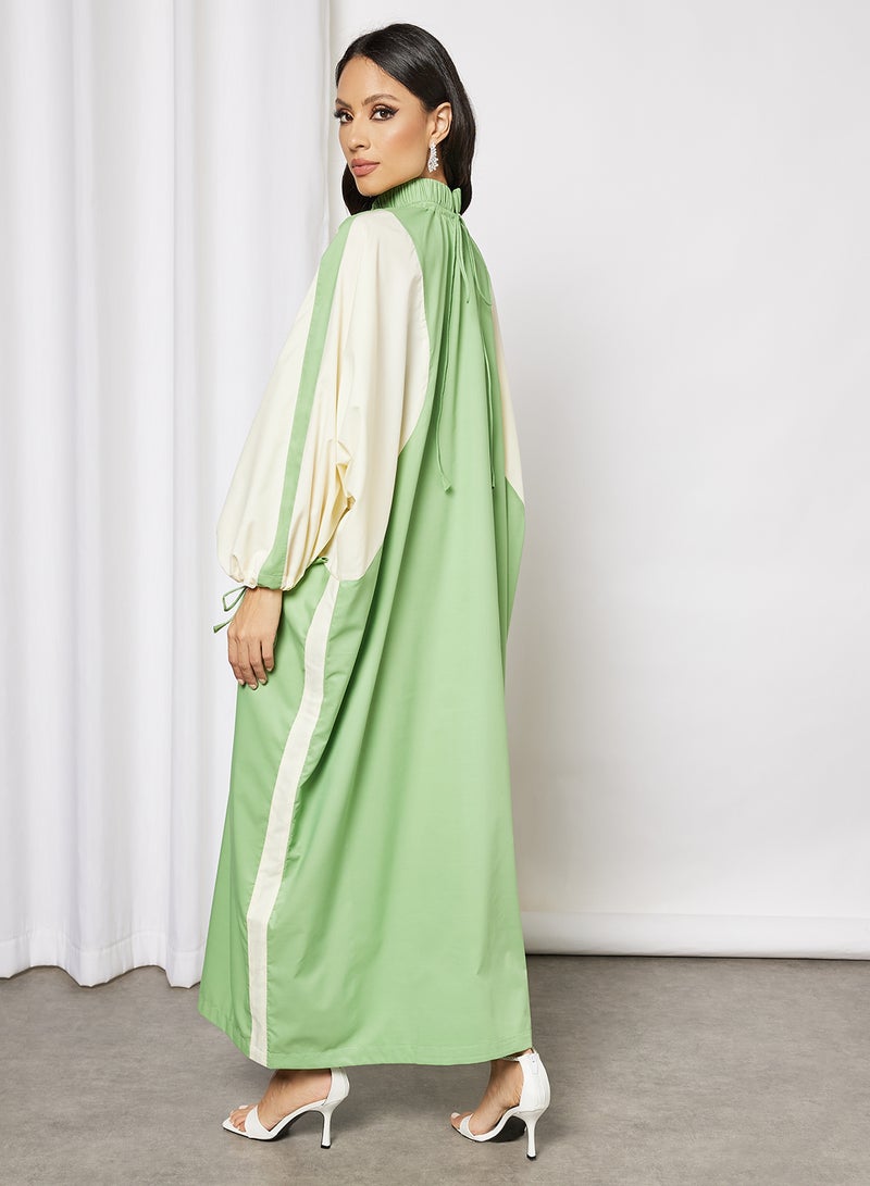 7EVENTY3 - Colourblock Relaxed Dress Green - Image 1