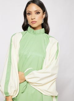 7EVENTY3 Colourblock Relaxed Dress Green  - Image 3