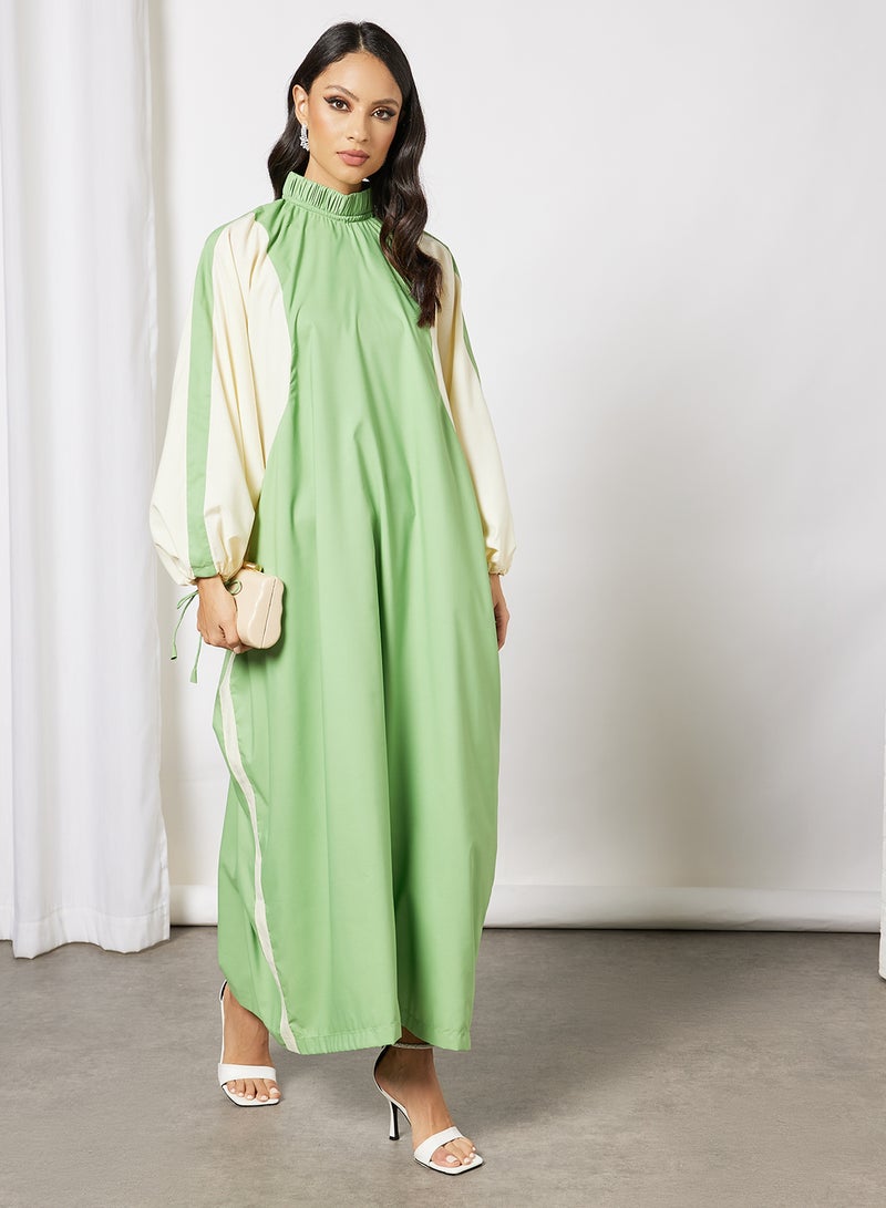 7EVENTY3 - Colourblock Relaxed Dress Green - Image 1