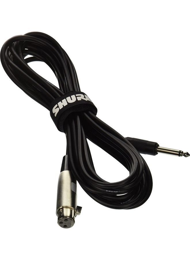 Shure C15AHZ 15' Cable with 1/4" Phone Plug on Equipment End (Pin 2 Hot) Black 
