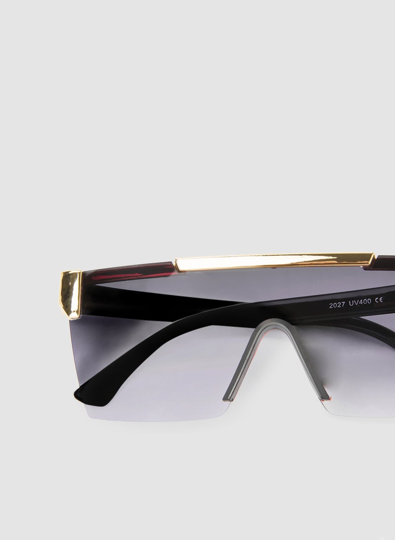 Generic - Women's Light Rectangular Sunglasses Grey Lens - Image 1