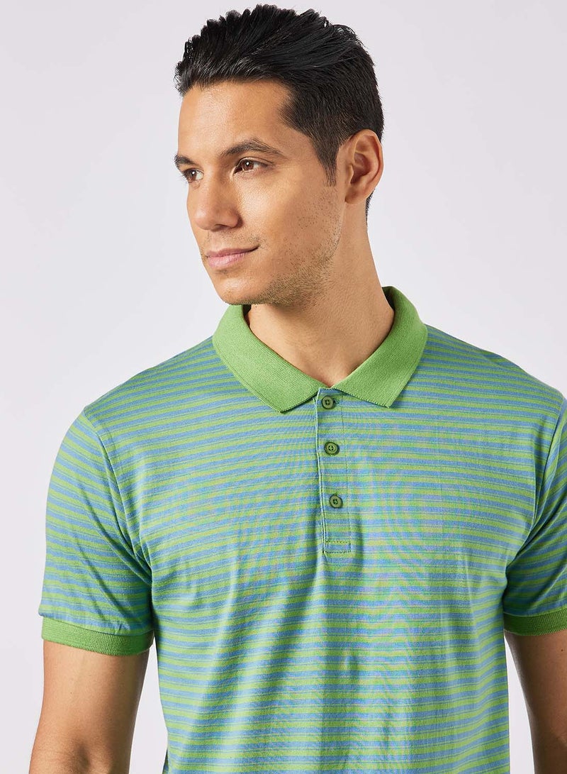 Noon East - Men's Basic Casual Polo T-Shirt Deep Aegean - Image 1