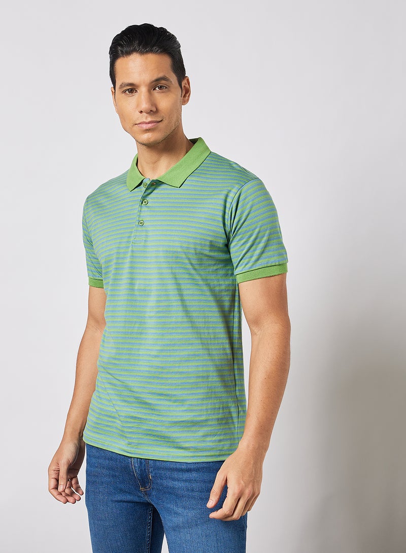 Noon East - Men's Basic Casual Polo T-Shirt Deep Aegean - Image 1