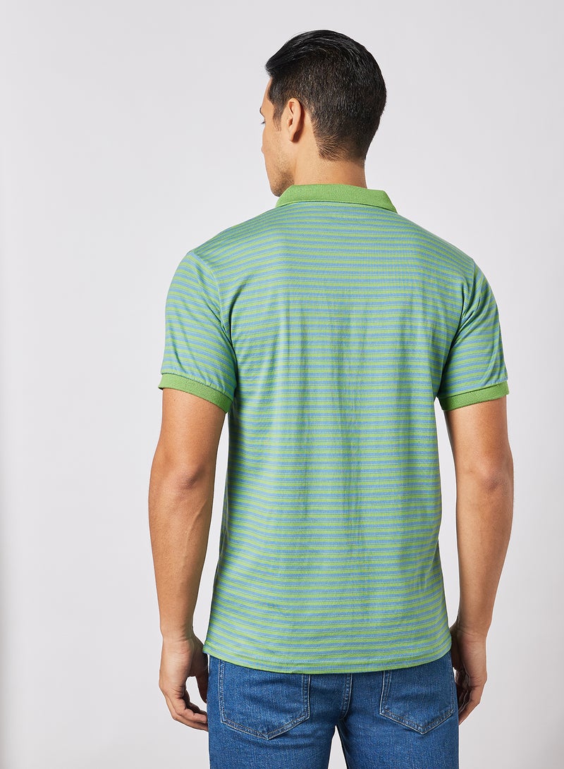 Noon East - Men's Basic Casual Polo T-Shirt Deep Aegean - Image 1
