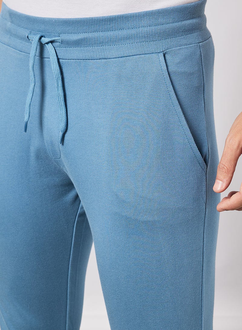 Noon East - Men's Basic Casual Cotton Joggers with Side Pocket Deep Aegean - Image 1