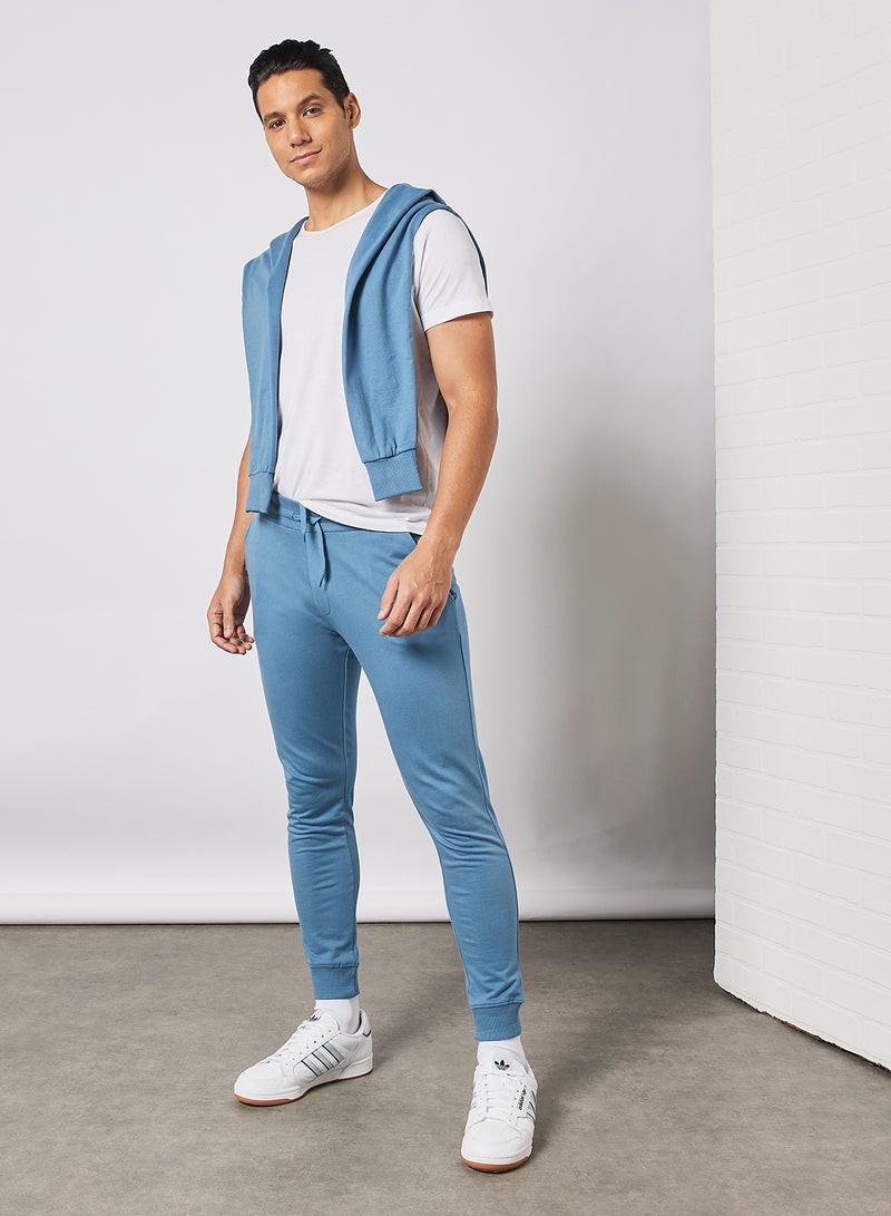 Noon East - Men's Basic Casual Cotton Joggers with Side Pocket Deep Aegean - Image 1