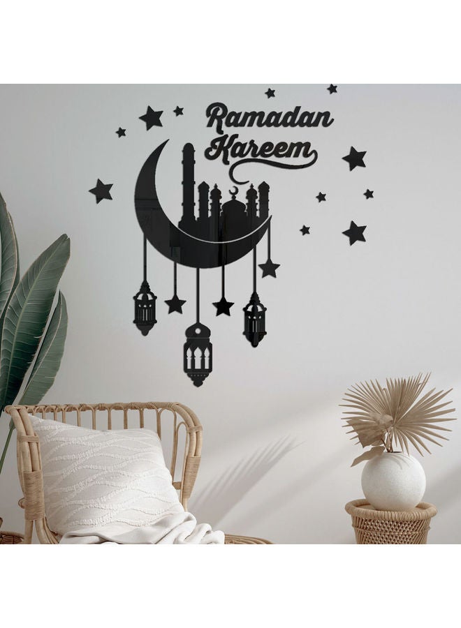 ملصق مرآة أكريليك هلال رمضان كريم ثلاثي الأبعاد - Image 2