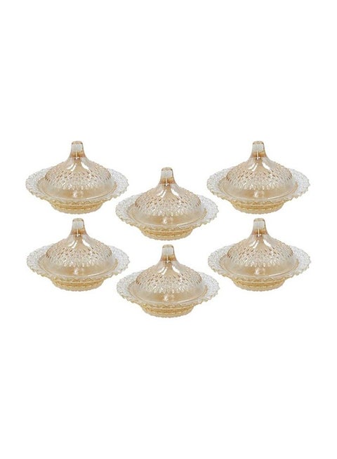 6-Piece Dates Bowl Set Clear 17x17x10cm
