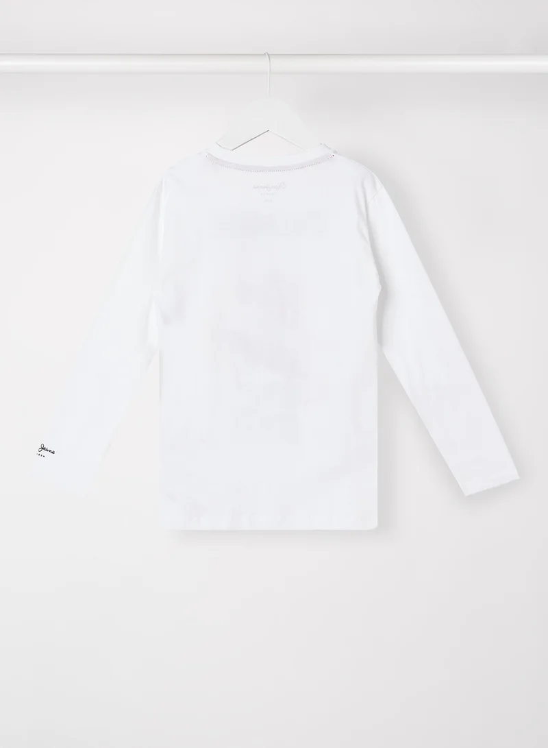 Pepe Jeans LONDON Kids/Teen Diego Graphic T-Shirt White
