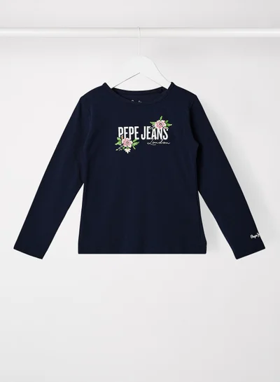 Pepe Jeans LONDON Kids/Teen Taylor Logo T-Shirt Navy