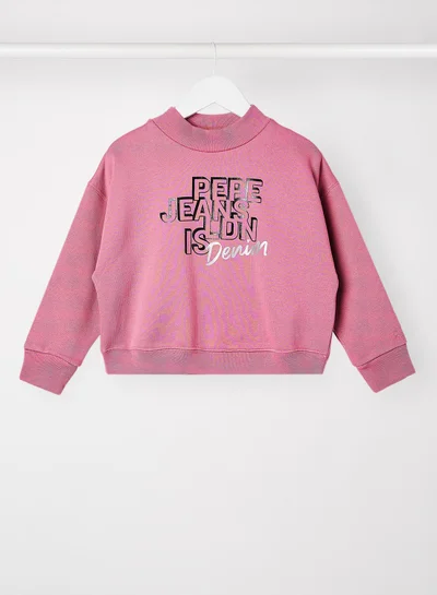Pepe Jeans LONDON Kids/Teen Donna Crew Neck Sweatshirt Pink