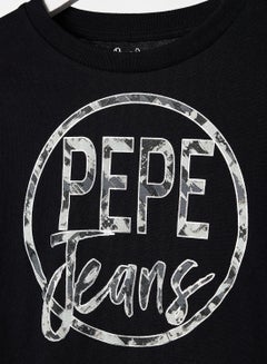 Pepe Jeans LONDON Kids/Teen Soraya Oversized Crop T-Shirt Black  - Image 3