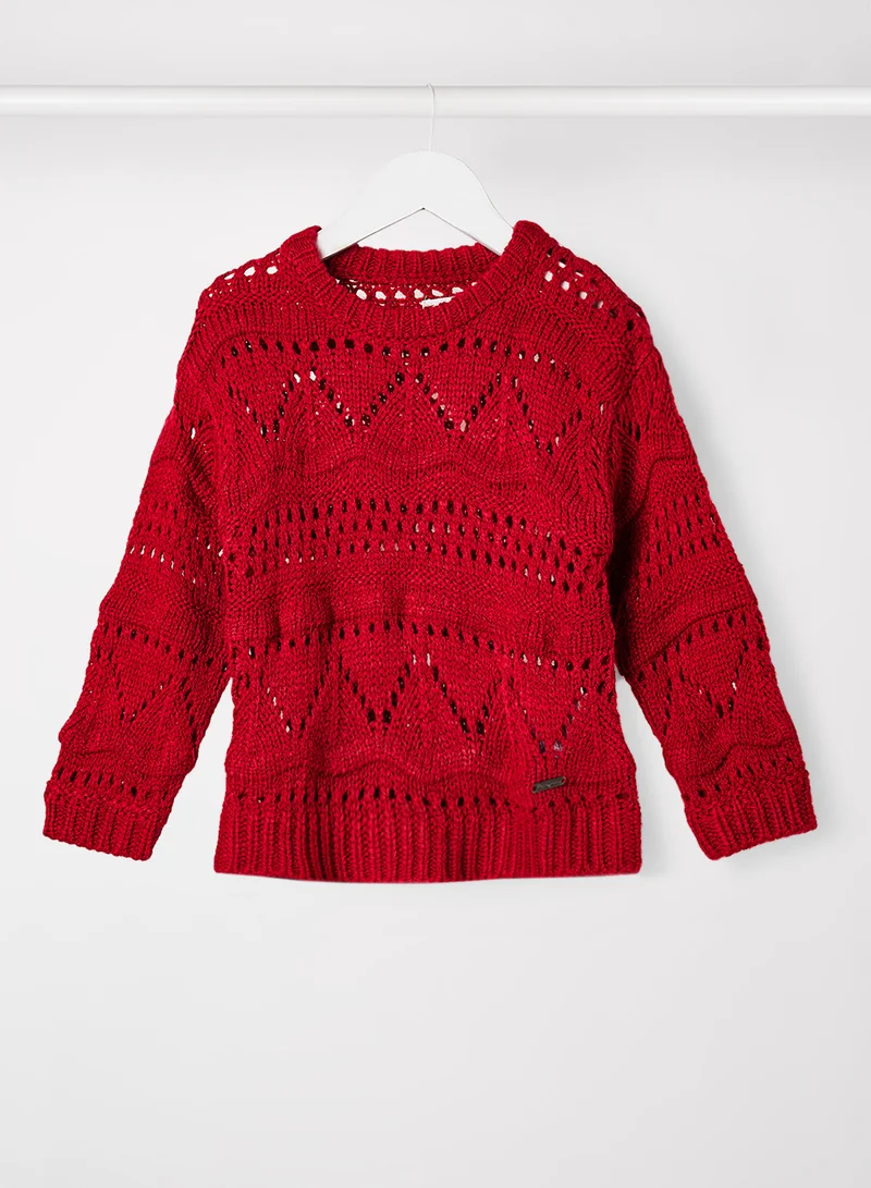 Pepe Jeans LONDON Kids/Teen Cala Structured Sweater Red