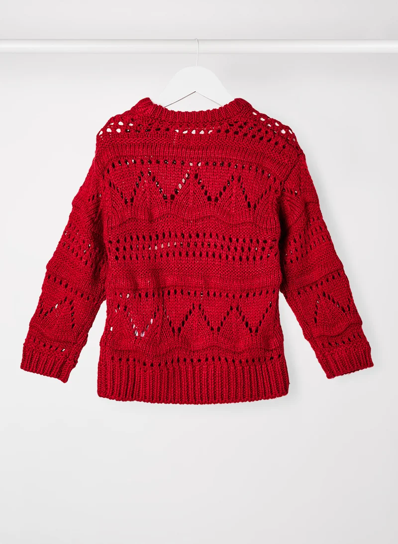 Pepe Jeans LONDON Kids/Teen Cala Structured Sweater Red