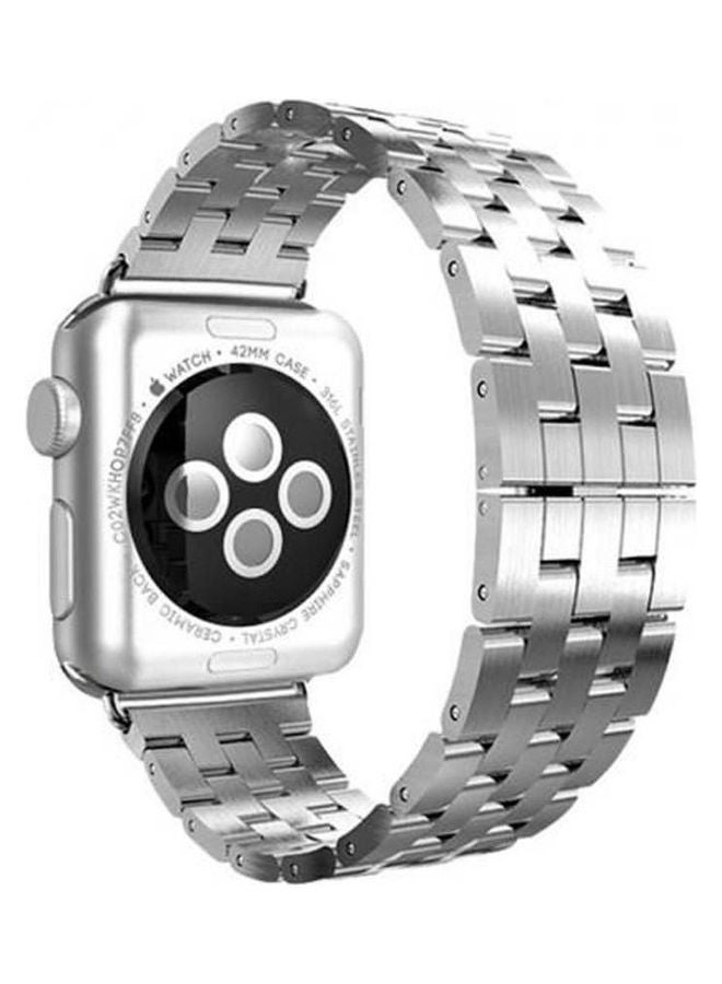 Generic - Strap For Apple Watch Band Metal Stainless Steel Bracelet Buckle 4244 Mm Series 45 Silver - Image 1
