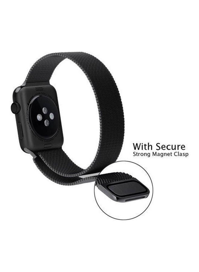 Generic - Stainless Steel Band For Apple Watch Series 6 42 44mm Black - Image 1