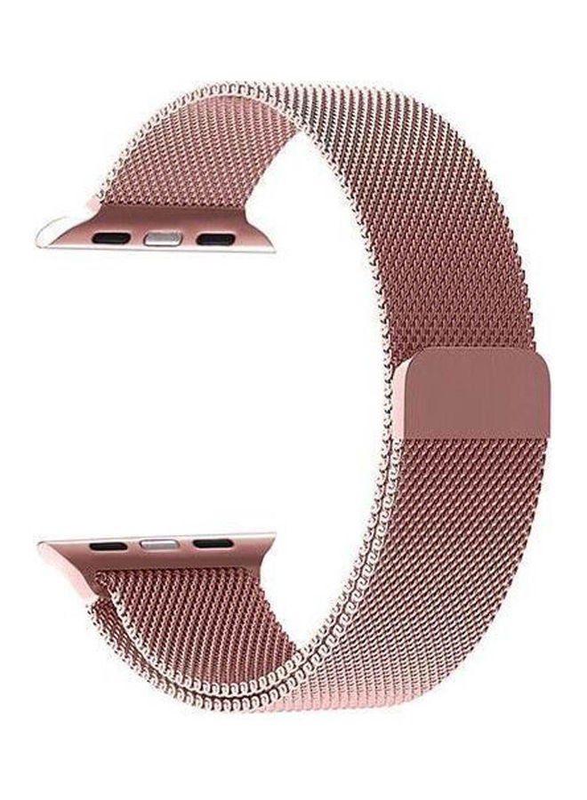 Generic - Stainless Steel Magnetic Band For Apple Watch 45mm Series 7 Rose Gold - Image 1