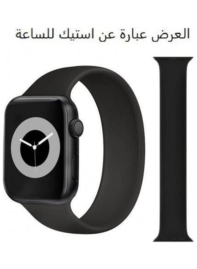 Apple Watch Series 4 Band Solo Loop Band No Clasps Or Buckles Strap 42 Mm 44 Mm Black  - Image 1