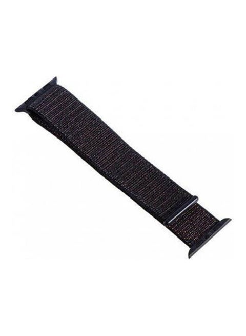 Nylon Strap Sport Watch Band Compatible With Apple Watch Series 45 4244 Mm Black