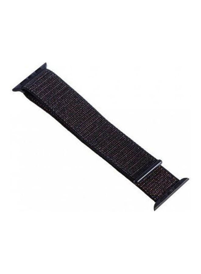 Generic - Nylon Strap Sport Watch Band Compatible With Apple Watch Series 45 4244 Mm Black - Image 1