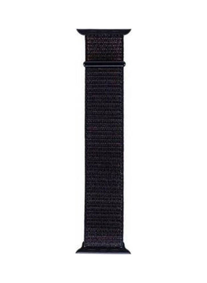 Generic - Nylon Strap Sport Watch Band Compatible With Apple Watch Series 45 4244 Mm Black - Image 1