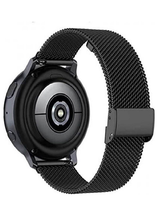 22 Mm Stainless Loop Watch Strap Quick Release Pins For Samsung Galaxy Watch 3 45 Black 