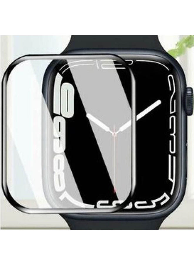 Apple Watch 41mm Series 7 غطاء كامل واقٍ منحني PET وليس زجاجي