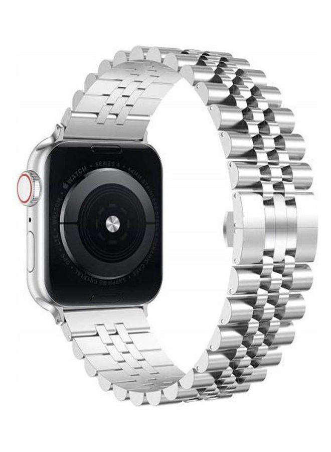 Stainless Steel Strap For Apple Watch 4244 Series 456 Metal Band Silver