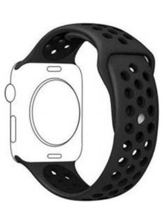 Silicone Replacement Band Sports Style For Apple Watch Series 7 45 Mm Black