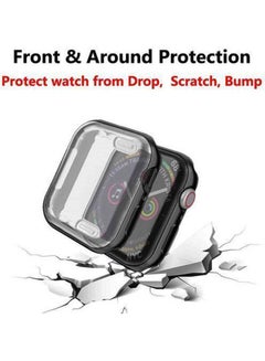 Case Cover With Screen Protector For Apple Watch Series 6 Clear-Black