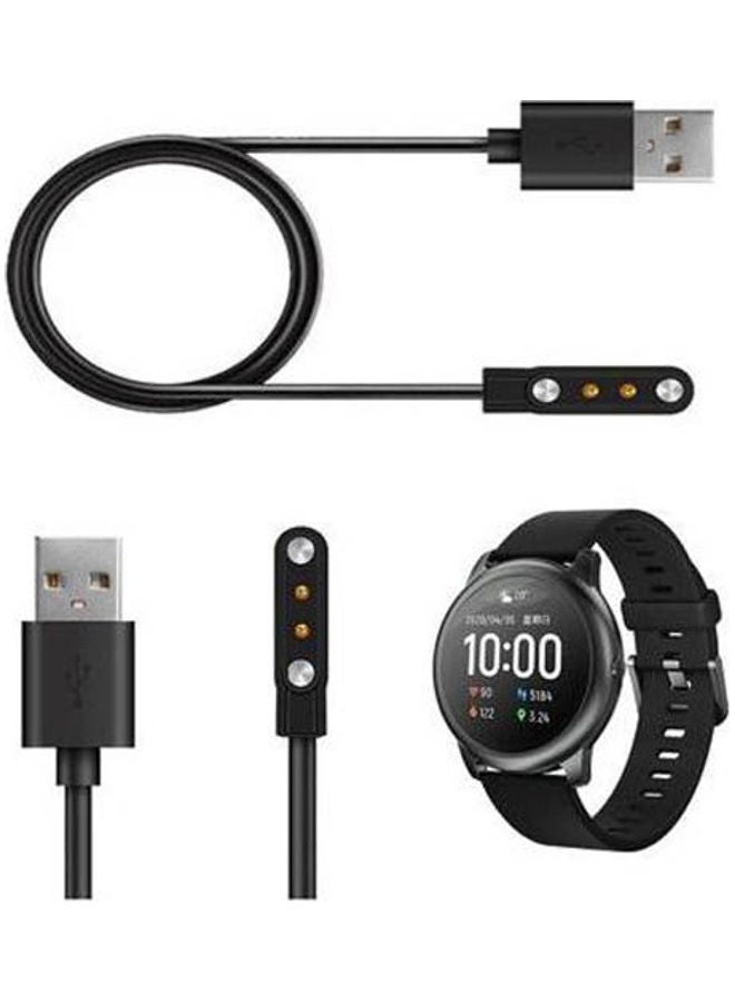 سيكاي Haylou Solar LS05 Magnetic Charger Adapter USB Charging Dock Fast Charging Cable Black  - Image 1