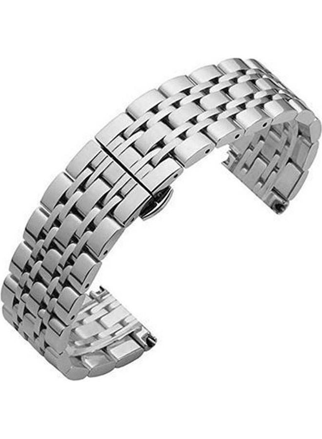 Buckle Stainless Steel Metal Strap Bands 22Mm For Samsung Galaxy Watch 46Mm Silver