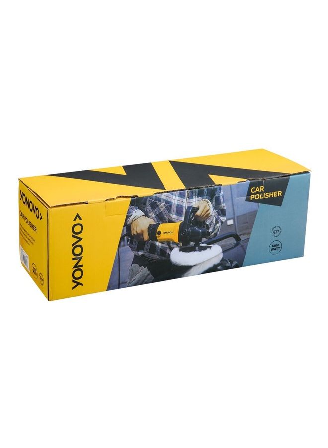 Yonovo - 1200W to 1400W 7 inch Electric car Polisher Machine with Wool Buffing Pad 1 Backing pad Double Insulated with Speed Control (Speed-3000rpm) Multicolour - Image 1