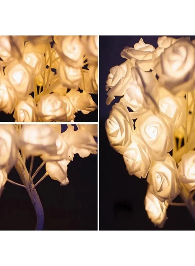 24 Yellow LED Lights In The Shape Of Tree Table Lamp White 40cm - Image 4