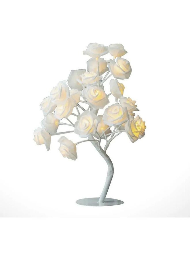 24 Yellow LED Lights In The Shape Of Tree Table Lamp White 40cm - Image 1
