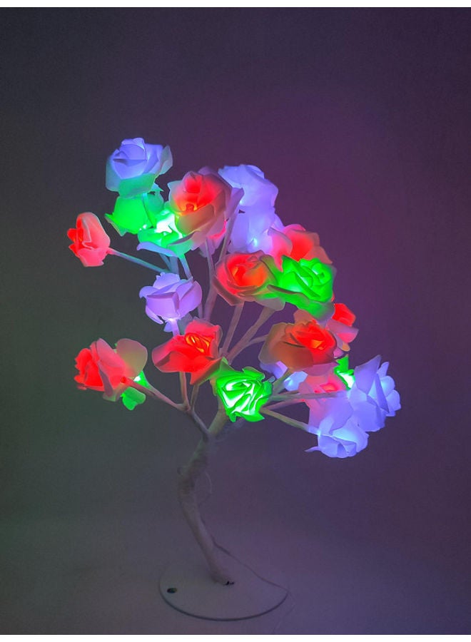 24 LED Lights In The Shape Of Flower Tree Table Lamp White 40cm