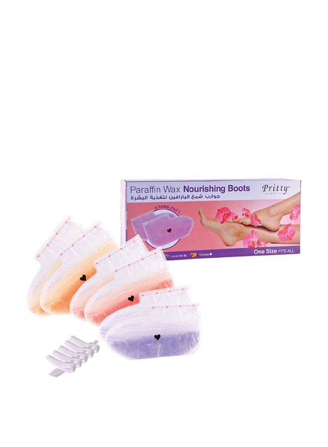 Pritty Paraffin Wax Nourishing Boots Foot Socks , 6 Pairs