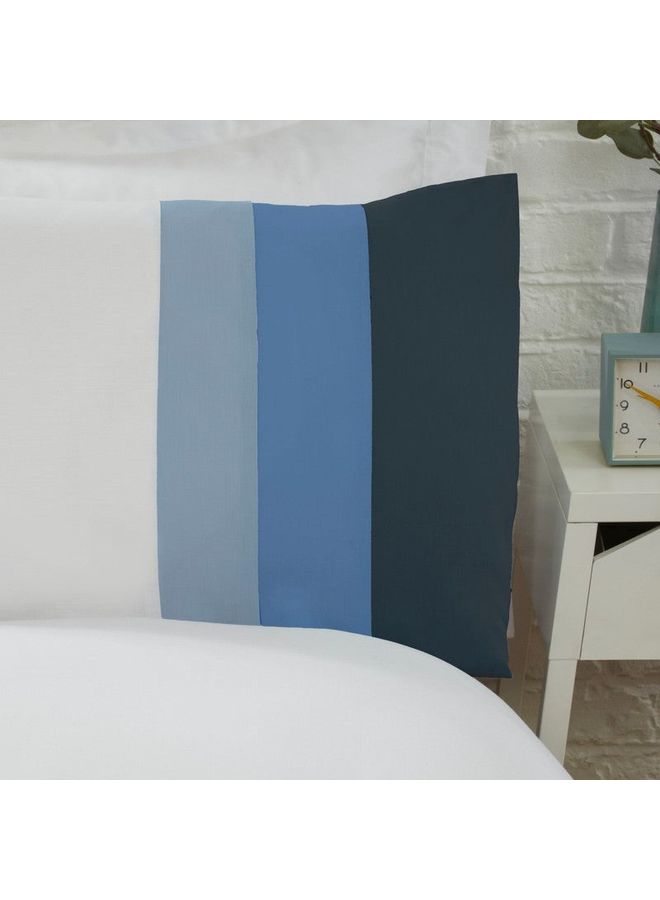 Sleepdown - 3-Piece King Block Reversible Soft Easy Care Duvet Cover Quilt Bedding Set Includes 1xDuvet Cover 220x230 cm,2xPillowcases Cotton Blend Multicolour - Image 1